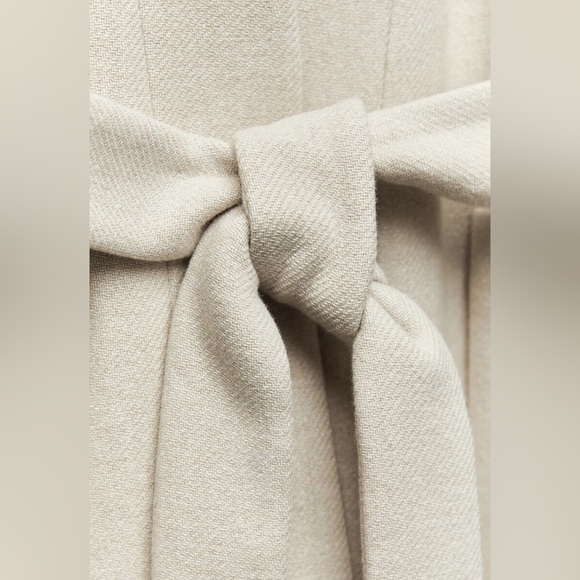 ♥️♥️♥️ ZARA WOMEN COLLECTION MINIMALIST WOOL BLEND COAT BEIGE size S ♥️♥️♥️ - Picture 5 of 12